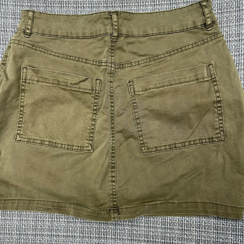 Garage Olive Button-Down Skirt - Picture 2 of 6